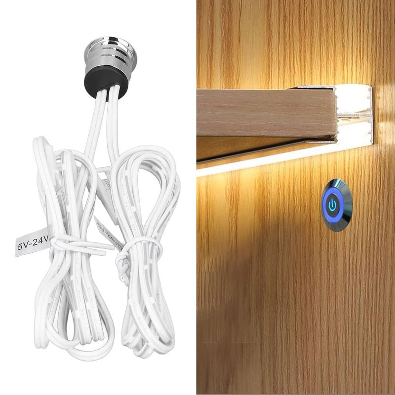 woobles Cabinet Lamp Switch, Touch Button Touch Light Switch Blue Light Display for Cabinet for Wardrobes - Image 2